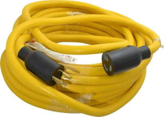 Southwire - 50', 12/3 Gauge/Conductors, Yellow Wet & Dry Location, Indoor & Outdoor Extension Cord - 1 Receptacle, 20 Amps, 125 VAC, UL STW, NEMA L5-20P, L5-20R - USA Tool & Supply