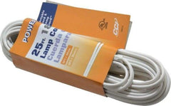 Southwire - 25', 18/2 Gauge/Conductors, White Indoor Replacement Cord - 2 Receptacles, 10 Amps, UL SPT-1 - USA Tool & Supply