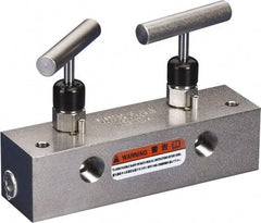 Enerpac - 3/8" Inlet, 3/8" Outlet Manifold - 6" Long x 1.63" Wide x 4.16" High, 150°F Max, 1 Inlet Port, 4 Outlet Ports - USA Tool & Supply