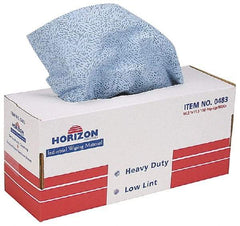 Ability One - Flat Fold Shop Towel/Industrial Wipes - 16-1/2" x 11-1/2" Sheet Size, Blue - USA Tool & Supply