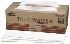 Ability One - Flat Fold Shop Towel/Industrial Wipes - 16-1/2" x 20" Sheet Size, White - USA Tool & Supply