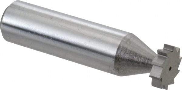Made in USA - 1/2" Diam x 1/8" Face Width, Solid Carbide, 10 Teeth, Shank Connection Woodruff Keyseat Cutter - Uncoated, 2-1/8" OAL x 1/2" Shank, Straight Teeth, ANSI 404, Old Standard 3 - USA Tool & Supply