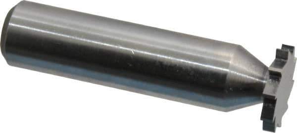 Made in USA - 5/8" Diam x 3/32" Face Width, Solid Carbide, 10 Teeth, Shank Connection Woodruff Keyseat Cutter - Uncoated, 2-3/32" OAL x 1/2" Shank, Straight Teeth, ANSI 305, Old Standard 4 - USA Tool & Supply
