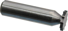 Made in USA - 5/8" Diam x 3/32" Face Width, Solid Carbide, 10 Teeth, Shank Connection Woodruff Keyseat Cutter - Uncoated, 2-3/32" OAL x 1/2" Shank, Straight Teeth, ANSI 305, Old Standard 4 - USA Tool & Supply