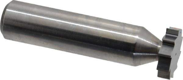 Made in USA - 5/8" Diam x 5/32" Face Width, Solid Carbide, 10 Teeth, Shank Connection Woodruff Keyseat Cutter - Uncoated, 2-5/32" OAL x 1/2" Shank, Straight Teeth, ANSI 505, Old Standard 6 - USA Tool & Supply