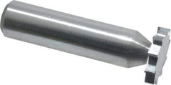 Made in USA - 3/4" Diam x 1/8" Face Width, Solid Carbide, 10 Teeth, Shank Connection Woodruff Keyseat Cutter - Uncoated, 2-1/8" OAL x 1/2" Shank, Straight Teeth, ANSI 406, Old Standard 7 - USA Tool & Supply