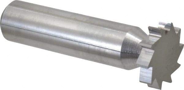 Made in USA - 3/4" Diam x 5/32" Face Width, Solid Carbide, 10 Teeth, Shank Connection Woodruff Keyseat Cutter - Uncoated, 2-5/32" OAL x 1/2" Shank, Straight Teeth, ANSI 506, Old Standard 8 - USA Tool & Supply