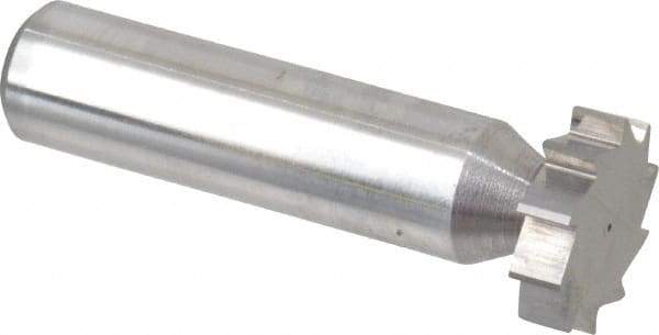 Made in USA - 3/4" Diam x 3/16" Face Width, Solid Carbide, 10 Teeth, Shank Connection Woodruff Keyseat Cutter - Uncoated, 2-3/16" OAL x 1/2" Shank, Straight Teeth, ANSI 606, Old Standard 9 - USA Tool & Supply
