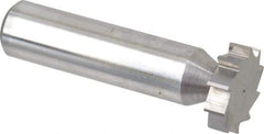 Made in USA - 3/4" Diam x 3/16" Face Width, Solid Carbide, 10 Teeth, Shank Connection Woodruff Keyseat Cutter - Uncoated, 2-3/16" OAL x 1/2" Shank, Straight Teeth, ANSI 606, Old Standard 9 - USA Tool & Supply
