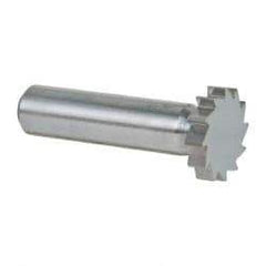 Made in USA - 7/8" Diam x 3/16" Face Width, Solid Carbide, 12 Teeth, Shank Connection Woodruff Keyseat Cutter - Uncoated, 2-3/16" OAL x 1/2" Shank, Straight Teeth, ANSI 607, Old Standard 11 - USA Tool & Supply