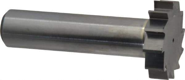 Made in USA - 1" Diam x 1/4" Face Width, Solid Carbide, 12 Teeth, Shank Connection Woodruff Keyseat Cutter - Uncoated, 2-1/4" OAL x 1/2" Shank, Straight Teeth, ANSI 808, Old Standard 15 - USA Tool & Supply