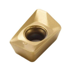 Seco - XOMX060208 M05 Grade F40M Carbide Milling Insert - TiAlN/TiN Finish, 0.096" Thick, 1/32" Corner Radius - USA Tool & Supply