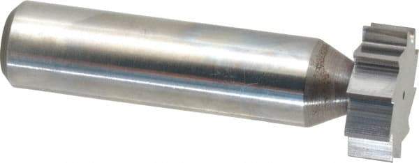 Made in USA - 3/4" Diam x 1/4" Face Width, Solid Carbide, 10 Teeth, Shank Connection Woodruff Keyseat Cutter - Uncoated, 2-1/4" OAL x 1/2" Shank, Straight Teeth, ANSI 806, Old Standard 91 - USA Tool & Supply