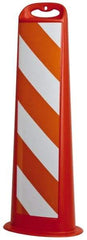 PRO-SAFE - 39" High x 8" Wide Reflective Vertical Panel - Plastic, 3.4 Lbs, White/Orange - USA Tool & Supply