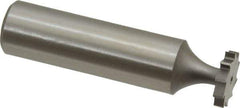 Made in USA - 1/2" Diam x 3/32" Face Width, High Speed Steel, 10 Teeth, Shank Connection Woodruff Keyseat Cutter - Uncoated, 2-3/32" OAL x 1/2" Shank, Straight Teeth, ANSI 304, Old Standard 2 - USA Tool & Supply