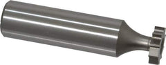 Made in USA - 1/2" Diam x 1/8" Face Width, High Speed Steel, 10 Teeth, Shank Connection Woodruff Keyseat Cutter - Uncoated, 2-1/8" OAL x 1/2" Shank, Straight Teeth, ANSI 404, Old Standard 3 - USA Tool & Supply