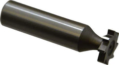 Made in USA - 5/8" Diam x 1/8" Face Width, High Speed Steel, 8 Teeth, Shank Connection Woodruff Keyseat Cutter - Uncoated, 2-1/8" OAL x 1/2" Shank, Straight Teeth, ANSI 405, Old Standard 5 - USA Tool & Supply