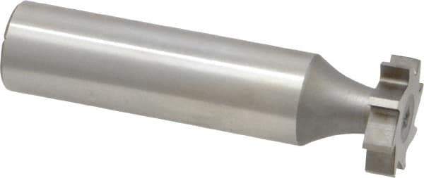 Made in USA - 5/8" Diam x 5/32" Face Width, High Speed Steel, 8 Teeth, Shank Connection Woodruff Keyseat Cutter - Uncoated, 2-5/32" OAL x 1/2" Shank, Straight Teeth, ANSI 505, Old Standard 6 - USA Tool & Supply