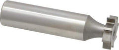 Made in USA - 5/8" Diam x 5/32" Face Width, High Speed Steel, 8 Teeth, Shank Connection Woodruff Keyseat Cutter - Uncoated, 2-5/32" OAL x 1/2" Shank, Straight Teeth, ANSI 505, Old Standard 6 - USA Tool & Supply
