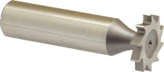 Made in USA - 3/4" Diam x 1/8" Face Width, High Speed Steel, 10 Teeth, Shank Connection Woodruff Keyseat Cutter - Uncoated, 2-1/8" OAL x 1/2" Shank, Straight Teeth, ANSI 406, Old Standard 7 - USA Tool & Supply