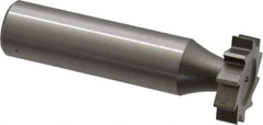 Made in USA - 3/4" Diam x 3/16" Face Width, High Speed Steel, 10 Teeth, Shank Connection Woodruff Keyseat Cutter - Uncoated, 2-3/16" OAL x 1/2" Shank, Straight Teeth, ANSI 606, Old Standard 9 - USA Tool & Supply