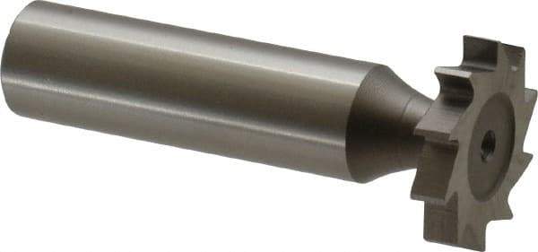Made in USA - 7/8" Diam x 5/32" Face Width, High Speed Steel, 10 Teeth, Shank Connection Woodruff Keyseat Cutter - Uncoated, 2-5/32" OAL x 1/2" Shank, Straight Teeth, ANSI 507, Old Standard 10 - USA Tool & Supply