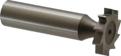Made in USA - 7/8" Diam x 5/32" Face Width, High Speed Steel, 10 Teeth, Shank Connection Woodruff Keyseat Cutter - Uncoated, 2-5/32" OAL x 1/2" Shank, Straight Teeth, ANSI 507, Old Standard 10 - USA Tool & Supply