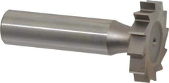 Made in USA - 1-1/8" Diam x 7/32" Face Width, High Speed Steel, 12 Teeth, Shank Connection Woodruff Keyseat Cutter - Uncoated, 2-7/32" OAL x 1/2" Shank, Straight Teeth, ANSI 709, Old Standard 17 - USA Tool & Supply