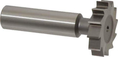 Made in USA - 1-1/8" Diam x 1/4" Face Width, High Speed Steel, 12 Teeth, Shank Connection Woodruff Keyseat Cutter - Uncoated, 2-1/4" OAL x 1/2" Shank, Straight Teeth, ANSI 809, Old Standard 18 - USA Tool & Supply