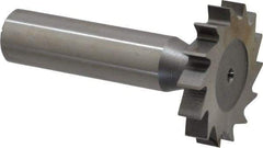 Made in USA - 1-1/4" Diam x 7/32" Face Width, High Speed Steel, 14 Teeth, Shank Connection Woodruff Keyseat Cutter - Uncoated, 2-7/32" OAL x 1/2" Shank, Straight Teeth, ANSI 710, Old Standard 20 - USA Tool & Supply