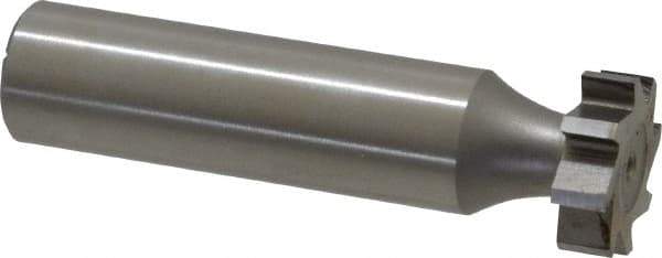 Made in USA - 5/8" Diam x 3/16" Face Width, High Speed Steel, 8 Teeth, Shank Connection Woodruff Keyseat Cutter - Uncoated, 2-3/16" OAL x 1/2" Shank, Straight Teeth, ANSI 605, Old Standard 61 - USA Tool & Supply