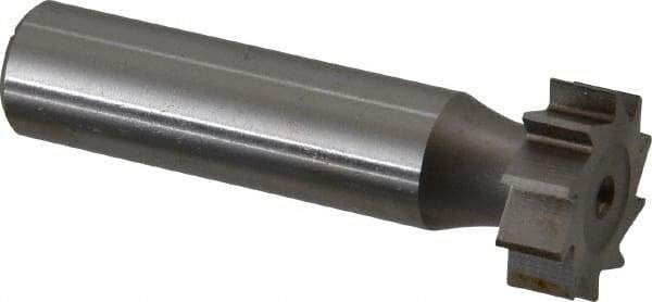 Made in USA - 3/4" Diam x 1/4" Face Width, High Speed Steel, 10 Teeth, Shank Connection Woodruff Keyseat Cutter - Uncoated, 2-1/4" OAL x 1/2" Shank, Straight Teeth, ANSI 806, Old Standard 91 - USA Tool & Supply