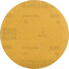 Made in USA - 6" Diam, 220 Grit, Aluminum Oxide Hook & Loop Disc - Very Fine Grade, Coated, C Weight Paper Backing, - USA Tool & Supply