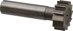 Made in USA - 1" Diam x 3/8" Face Width, High Speed Steel, 12 Teeth, Shank Connection Woodruff Keyseat Cutter - Uncoated, 2-3/8" OAL x 1/2" Shank, Straight Teeth, ANSI 1208, Old Standard 152 - USA Tool & Supply