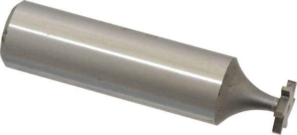 Made in USA - 3/8" Diam x 1/16" Face Width, High Speed Steel, 6 Teeth, Shank Connection Woodruff Keyseat Cutter - Uncoated, 2-1/16" OAL x 1/2" Shank, Straight Teeth, ANSI 203, Old Standard 211 - USA Tool & Supply