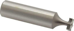 Made in USA - 3/8" Diam x 3/32" Face Width, High Speed Steel, 6 Teeth, Shank Connection Woodruff Keyseat Cutter - Uncoated, 2-3/32" OAL x 1/2" Shank, Straight Teeth, ANSI 303, Old Standard 212 - USA Tool & Supply