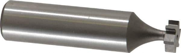 Made in USA - 3/8" Diam x 1/8" Face Width, High Speed Steel, 6 Teeth, Shank Connection Woodruff Keyseat Cutter - Uncoated, 2-1/8" OAL x 1/2" Shank, Straight Teeth, ANSI 403, Old Standard 213 - USA Tool & Supply