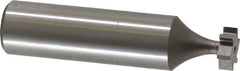 Made in USA - 3/8" Diam x 1/8" Face Width, High Speed Steel, 6 Teeth, Shank Connection Woodruff Keyseat Cutter - Uncoated, 2-1/8" OAL x 1/2" Shank, Straight Teeth, ANSI 403, Old Standard 213 - USA Tool & Supply