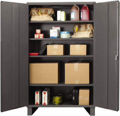 Durham - 4 Shelf Locking Storage Cabinet - Steel, 48" Wide x 24" Deep x 72" High, Gray - USA Tool & Supply