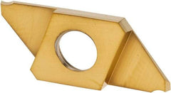 NTK - CTP FLK ZM3 Grade, 0.039" Cutting Width, Carbide Cutoff Insert - 16° Left Hand Lead Angle, 0.002" Cnr Rad, TiN Coated - USA Tool & Supply