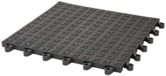 Wearwell - 18" Long x 18" Wide x 7/8" Thick, Anti-Fatigue Modular Matting Soft Open Grid - 4 Interlocking Sides, Charcoal, For Dry Areas, Series 566 - USA Tool & Supply