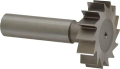 Made in USA - 1-3/8" Diam x 3/8" Face Width, High Speed Steel, 14 Teeth, Shank Connection Woodruff Keyseat Cutter - Uncoated, 2-3/8" OAL x 1/2" Shank, Straight Teeth, ANSI 1211, Old Standard F - USA Tool & Supply