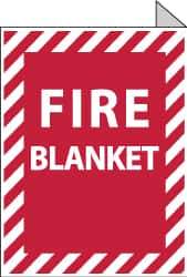 NMC - Fire Blanket, Aluminum Fire Sign - 9" Wide x 12" High - USA Tool & Supply