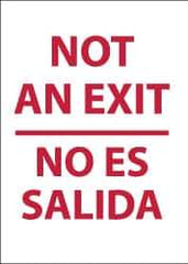 NMC - "Not an Exit", 20" Long x 14" Wide, Rigid Plastic Safety Sign - Rectangle, 0.05" Thick, Use for Security & Admittance - USA Tool & Supply