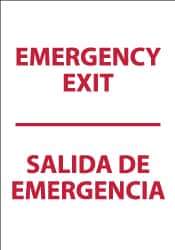 NMC - Emergency Exit, Plastic Exit Sign - 14" Wide x 20" High, English/Spanish - USA Tool & Supply