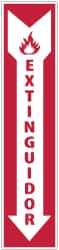 NMC - Extinguidor, Plastic Fire Sign - 4" Wide x 18" High, Spanish - USA Tool & Supply