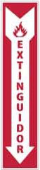 NMC - Extinguidor, Plastic Fire Sign - 4" Wide x 18" High, Spanish - USA Tool & Supply