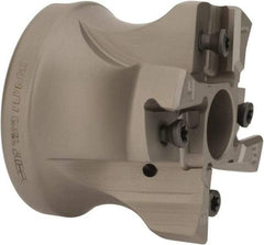 Iscar - 4 Inserts, 2" Cut Diam, 3/4" Arbor Diam, 0.118" Max Depth of Cut, Indexable Square-Shoulder Face Mill - 0/90° Lead Angle, 1.57" High, HTP LNHT 1606 Insert Compatibility, Through Coolant, Series TangPlunge - USA Tool & Supply