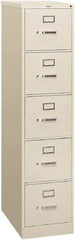 Hon - 15" Wide x 60" High x 26-1/2" Deep, 5 Drawer Vertical File - Steel, Light Gray - USA Tool & Supply