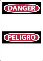 NMC - "Danger - Blank No Legend", 20" Long x 14" Wide, Pressure-Sensitive Vinyl Safety Sign - Rectangle, 0.004" Thick, Use for Accident Prevention - USA Tool & Supply